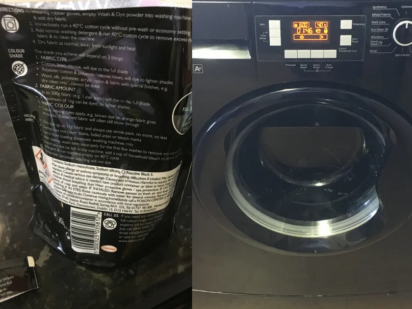 How to use DYLON Washing Machine Fabric Dye Pod // Make Your Grey Jeans  Black Again // Part 1 