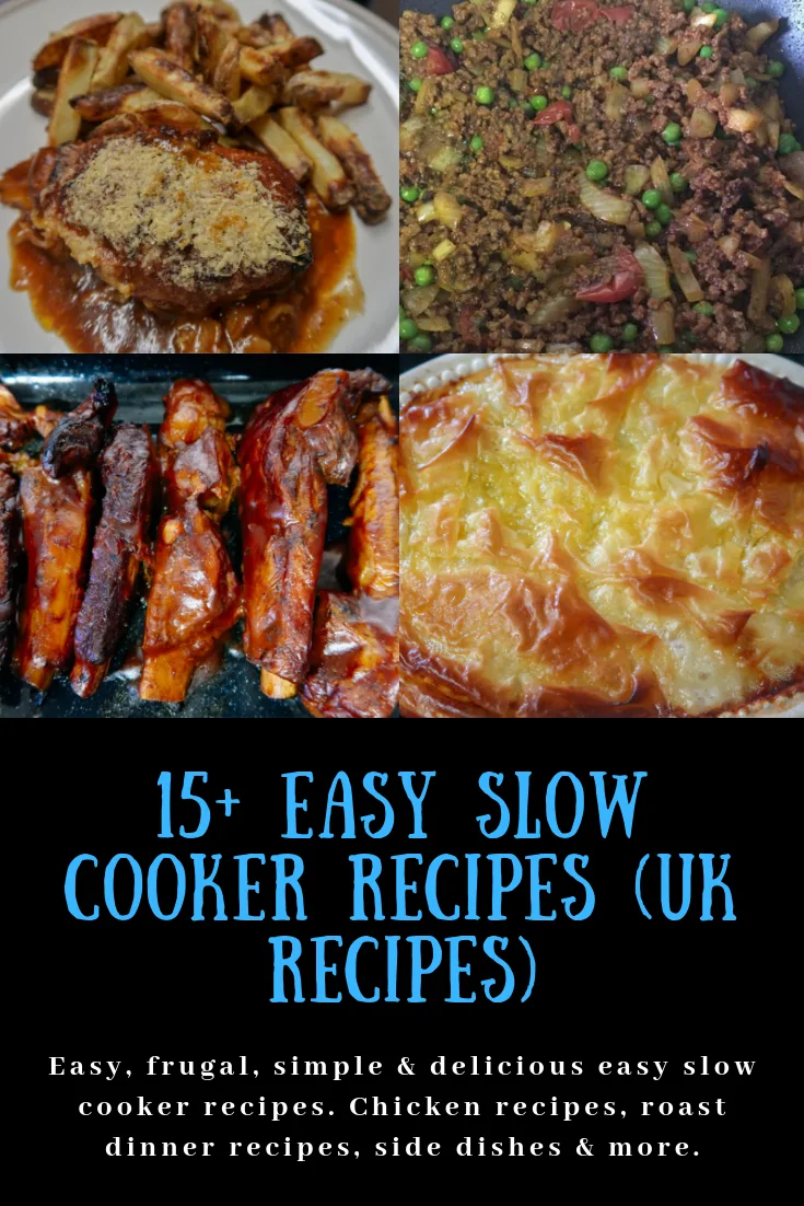 Slow cooker hunters chicken, slow cooker keema curry, slow cooker bbq ribs and slow cooker chicken and mushroom pie filling