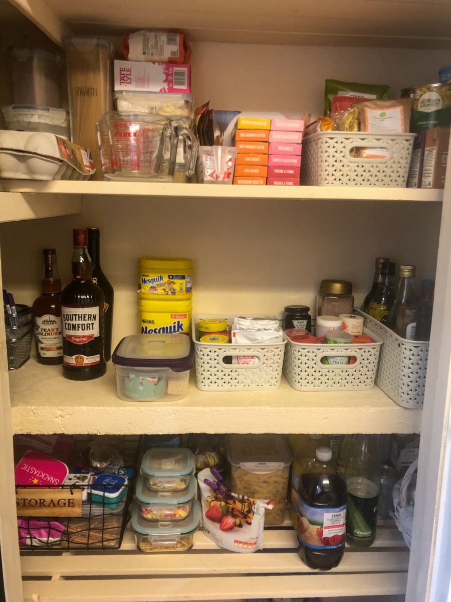 A look in my organised pantry showing food & baking ingredients