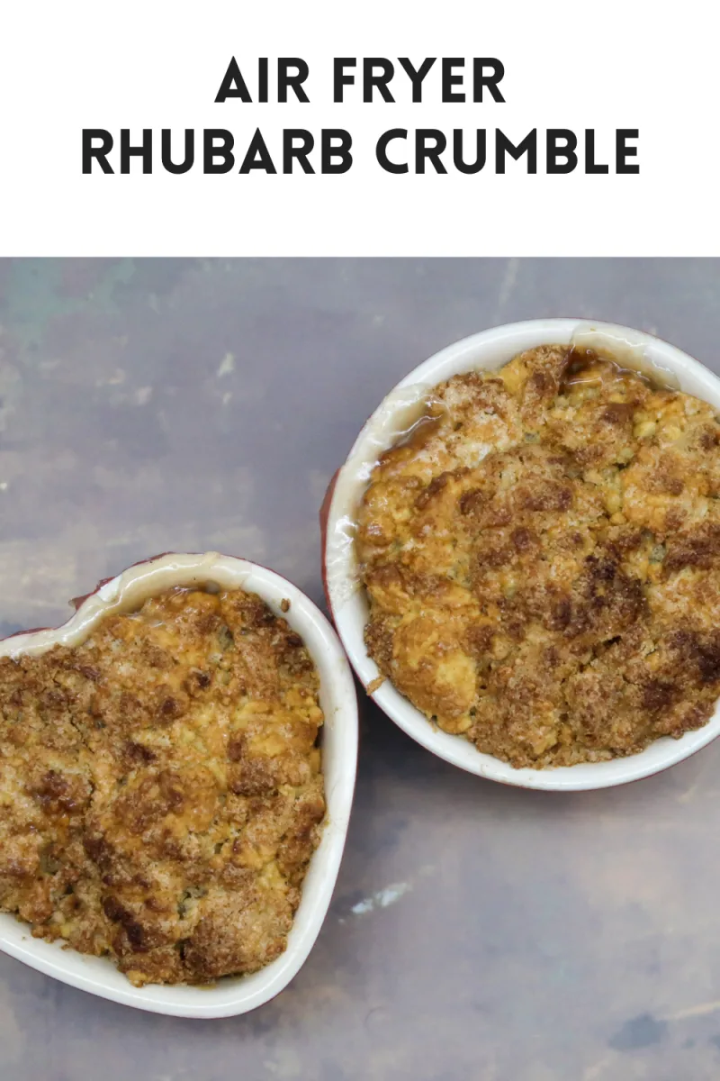 Air fryer rhubarb crumble made and cooked in just 20 minutes