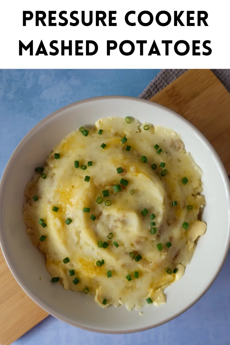 Pressure cooker mashed potatoes with butter and chives